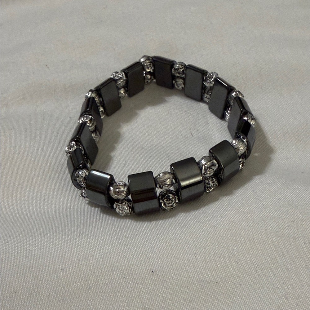 Chico's Metallic Black and Silver Bracelet